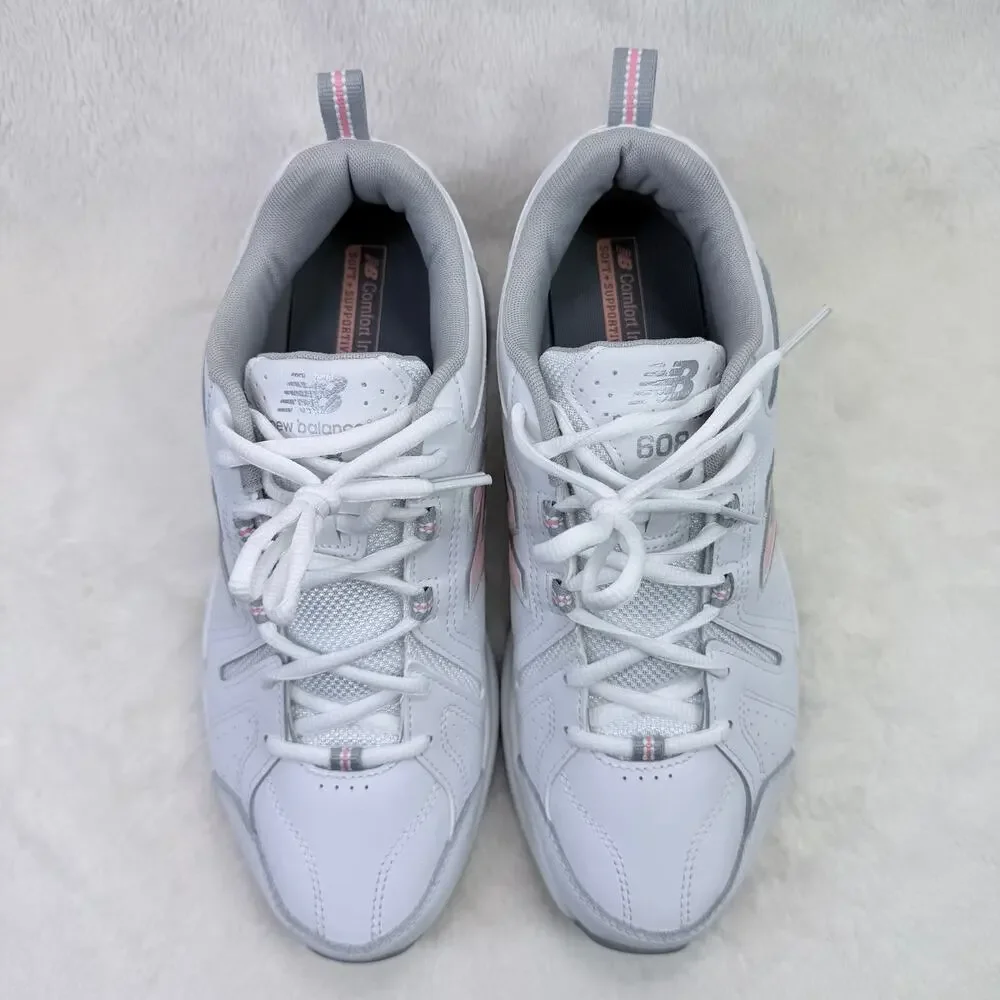 New Balance 608v5 Womens Training Shoes White Pink Size 11 WX608WP5 Sneakers